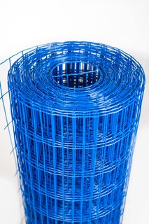 Malla Electrosolda Plastificada Azul 100x50mm de 2,50mm. esp. de 1m. de alto - Brasileña